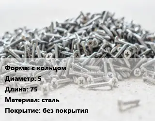 Шуруп с кольцом 5х75 сталь без покрытия